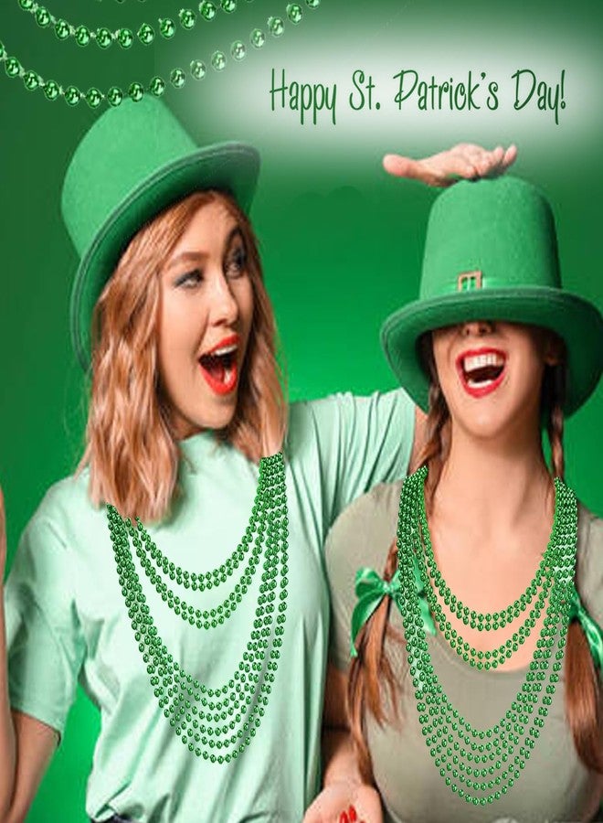 Groumh 10PCS Five Size St. Patricks Day Beads Necklace 31.5"/30"/29.5"/28.7"/27.6" Green Mardi Gras Christmas Beads for St. Patricks Day, Mardi Gras, Christmas, Carnival Party Favors - Image 3