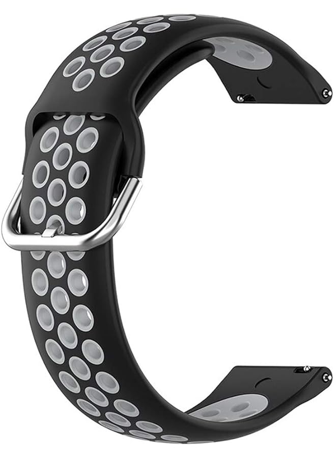 erorex Sport Silicone Band For Huawei Gt1 Gt2 Gt2E Samsung S3 S4 46Mm Active2 44Mm Sam 3 45Mm Honor Magic2 46Mm Black Gray  - Image 1