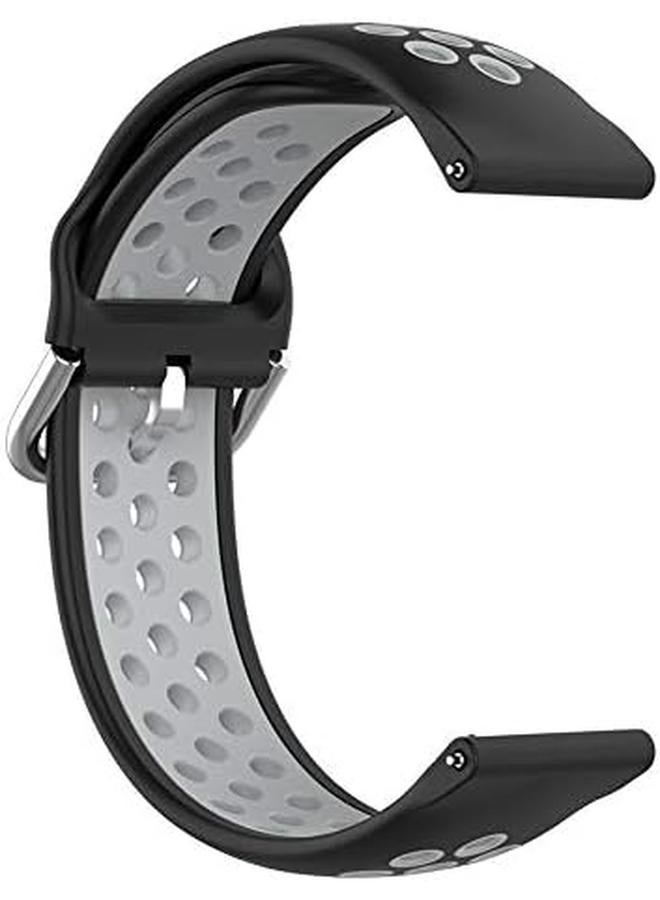 erorex Sport Silicone Band For Huawei Gt1 Gt2 Gt2E Samsung S3 S4 46Mm Active2 44Mm Sam 3 45Mm Honor Magic2 46Mm Black Gray  - Image 2