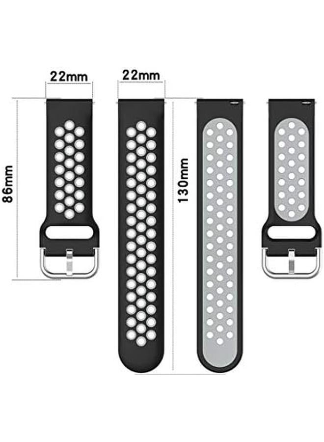 erorex Sport Silicone Band For Huawei Gt1 Gt2 Gt2E Samsung S3 S4 46Mm Active2 44Mm Sam 3 45Mm Honor Magic2 46Mm Black Gray  - Image 3