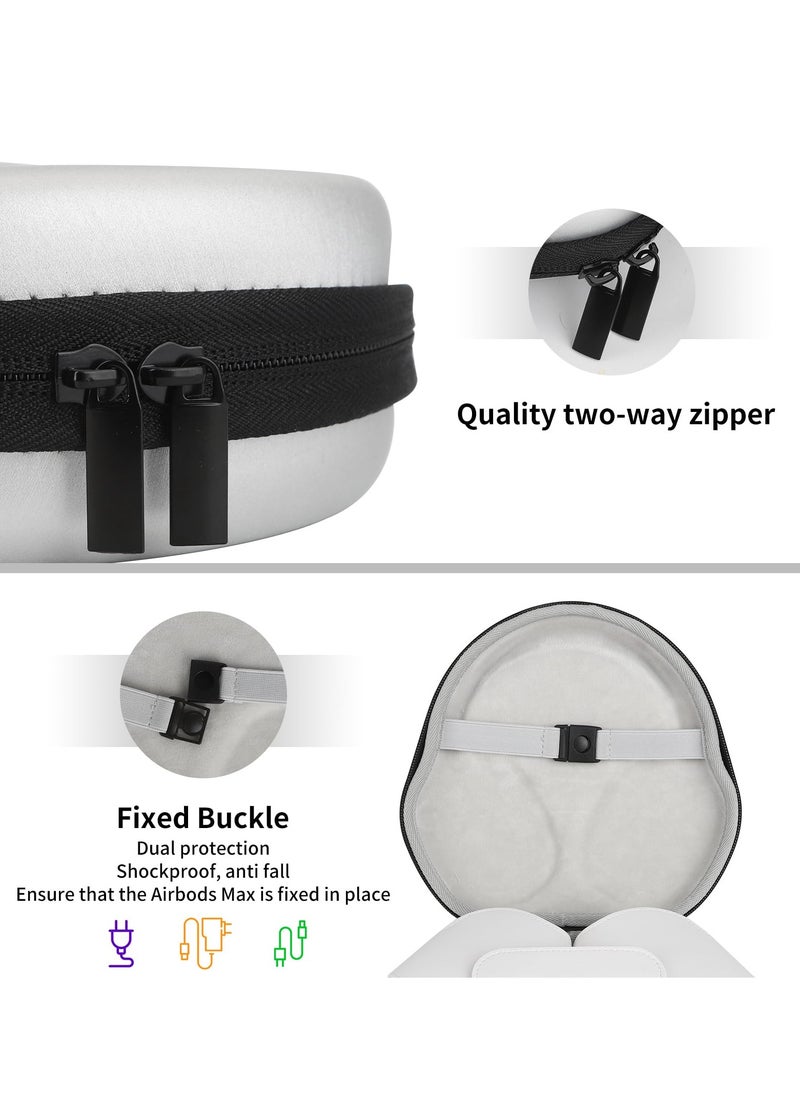 Generic - Waterproof Hard Case for AirPods Max with Sleep Mode, Durable Portable Shell for Travel and Storage, Protective Carrying Bag for Apple AirPods Max Headphones, Silver Color. - Image 1