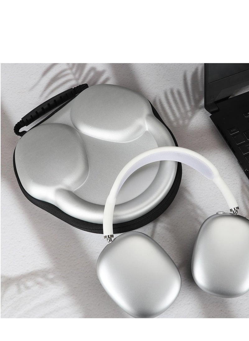 Generic - Waterproof Hard Case for AirPods Max with Sleep Mode, Durable Portable Shell for Travel and Storage, Protective Carrying Bag for Apple AirPods Max Headphones, Silver Color. - Image 1