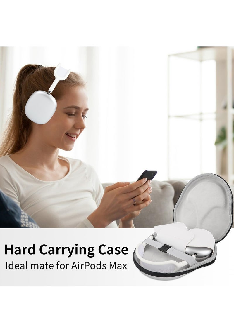 Generic - Waterproof Hard Case for AirPods Max with Sleep Mode, Durable Portable Shell for Travel and Storage, Protective Carrying Bag for Apple AirPods Max Headphones, Silver Color. - Image 1