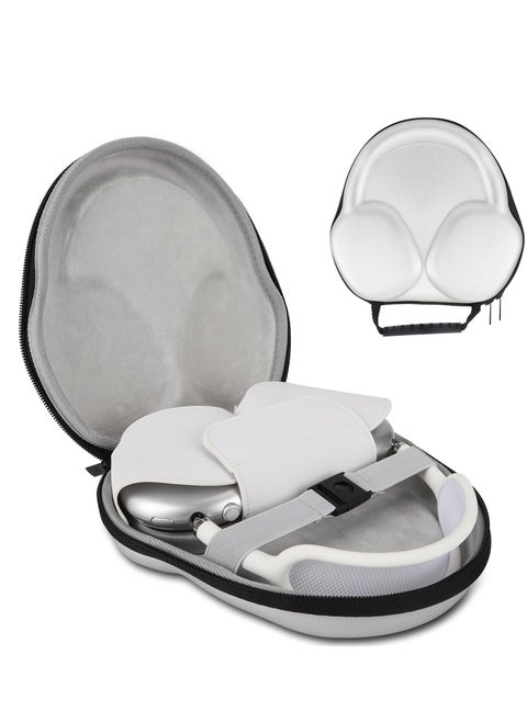 Waterproof Hard Case for AirPods Max with Sleep Mode, Durable Portable Shell for Travel and Storage, Protective Carrying Bag for Apple AirPods Max Headphones, Silver Color.