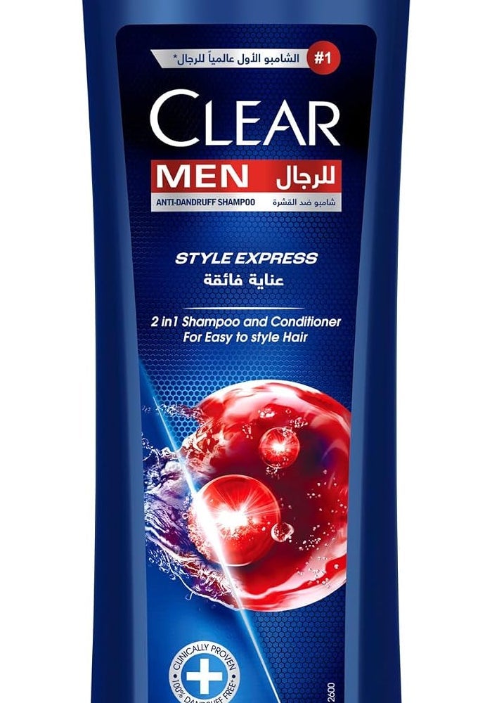 Clear Men Anti-Dandruff Shampoo Style Express 2In1, 400ml - Image 1