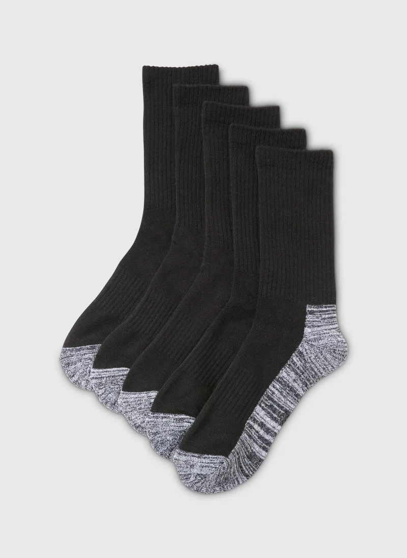 Matalan 5 Pack Black Work Socks