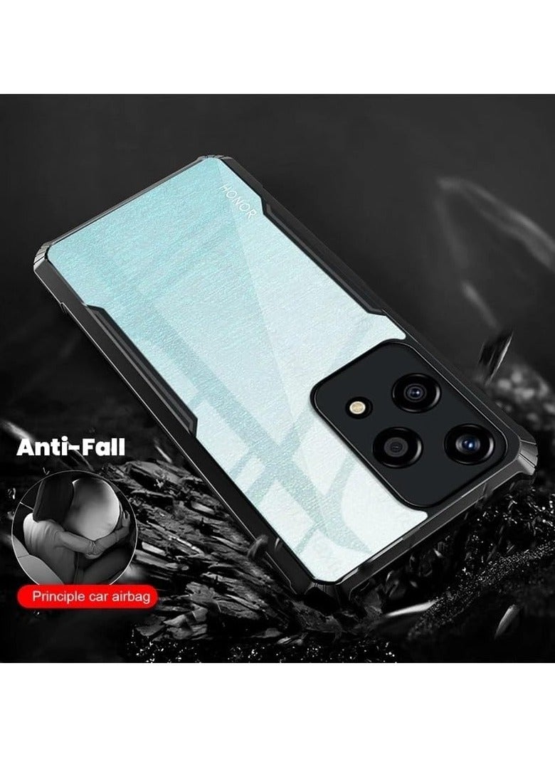 Honor 200 Lite 5G Clear Hard PC Back Cover Case with Shockproof Premium TPU Black Border 360 Degree Impact Resistant Camera lens Protection Transparent Cover For Honor 200 Lite 5G - Image 5