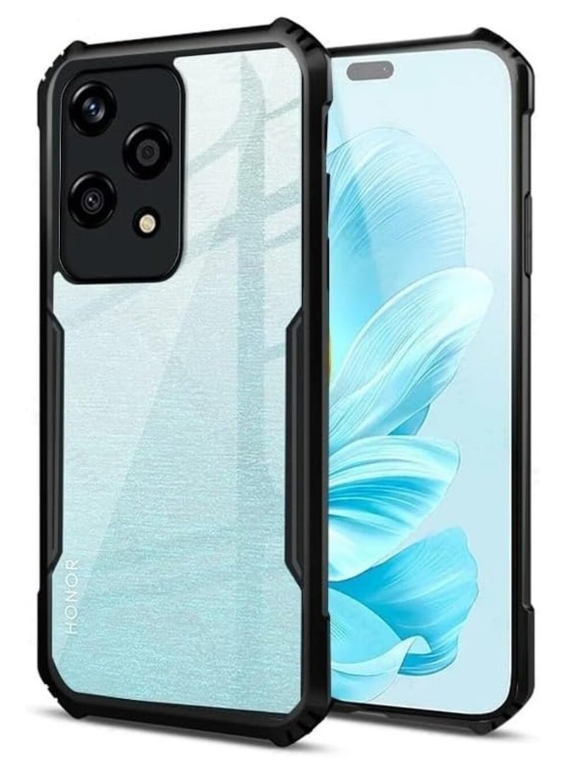 Honor 200 Lite 5G Clear Hard PC Back Cover Case with Shockproof Premium TPU Black Border 360 Degree Impact Resistant Camera lens Protection Transparent Cover For Honor 200 Lite 5G - Image 1