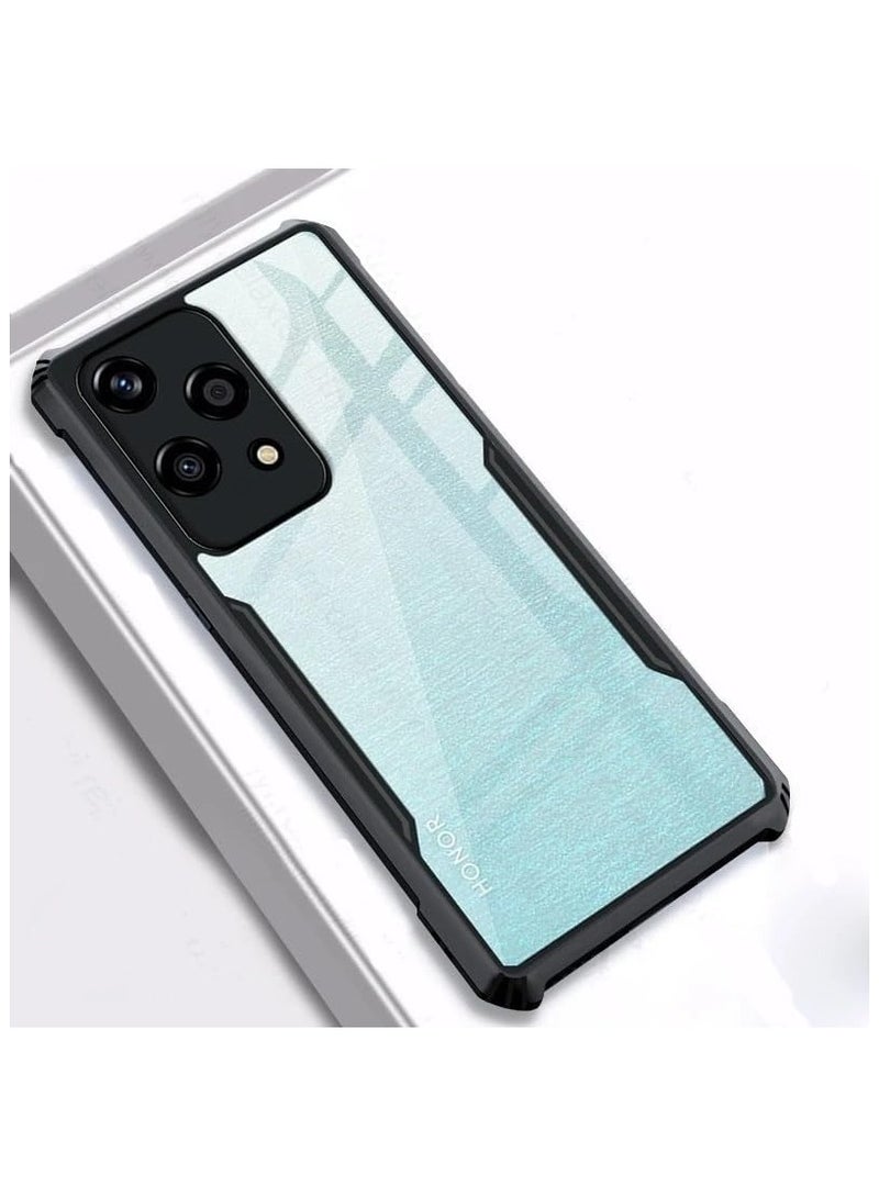 Honor 200 Lite 5G Clear Hard PC Back Cover Case with Shockproof Premium TPU Black Border 360 Degree Impact Resistant Camera lens Protection Transparent Cover For Honor 200 Lite 5G - Image 3