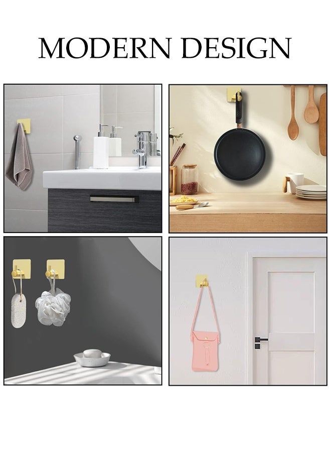 DUNISO 4-Pieces Self Adhesive Hooks for Hanging,Waterproof 304 Stainless Steel Hooks for Hanging Coat,Hat,Robe or Towel ,Single Organizer for Bathroom and Kitchen - Image 5