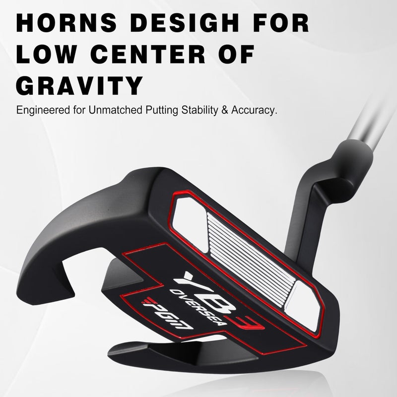 PGM Golf Putter for Men and Women Right Handed - Anti-Twist Mallet Design with Alignment Guide & Stepped Shaft - Low Center of Gravity for Smooth, Accurate Putts - 34 inch - Image 5