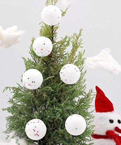 SK Crafts 24 pcs Christmas Tree Decoration Snow Ball Hanging Ornaments Christmas Tree Ball Decoration Christmas Decoration Christmas Decor Items - Image 1