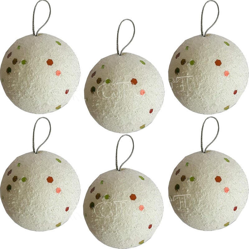 SK Crafts 24 pcs Christmas Tree Decoration Snow Ball Hanging Ornaments Christmas Tree Ball Decoration Christmas Decoration Christmas Decor Items - Image 2