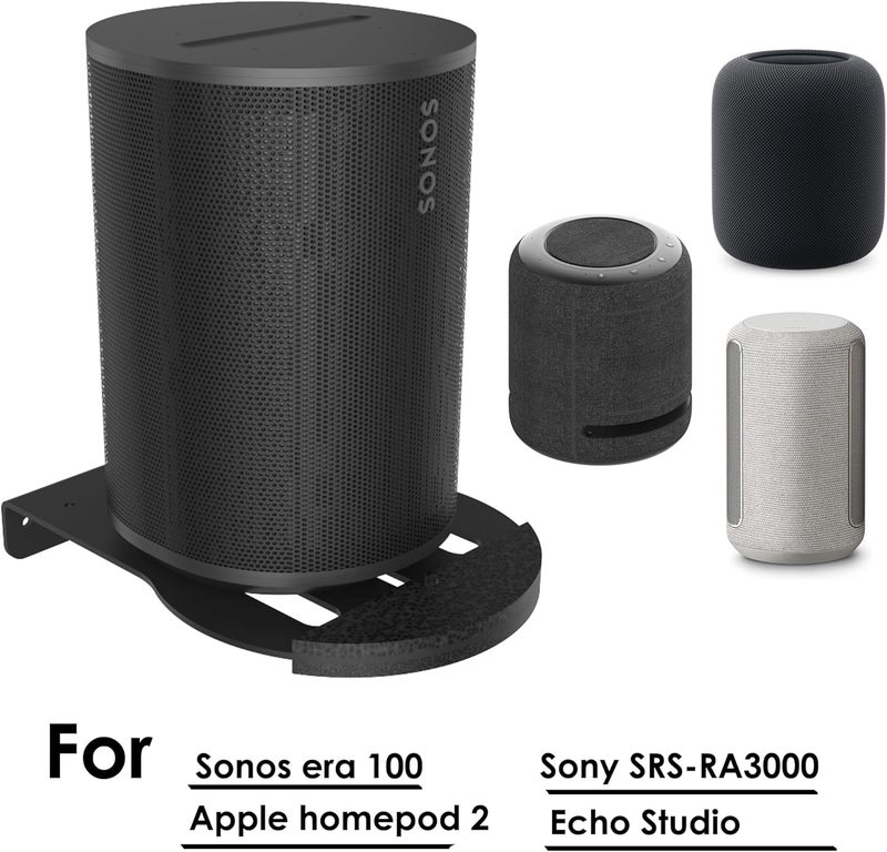 Alloery Wall-Mounted Speaker Stand Compatible with Echo Studio and All Suitable Sized Speakers Such as Sonos Era 100 and TREBLAB HD-360 - Image 2
