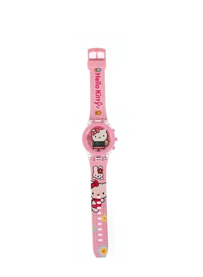 Cute Kids Digital LED Watch – Colorful Glow Wristwatch for Girls with Flashing & Gradient Light Modes, Comfortable Strap & Fun Cartoon Design - Image 2
