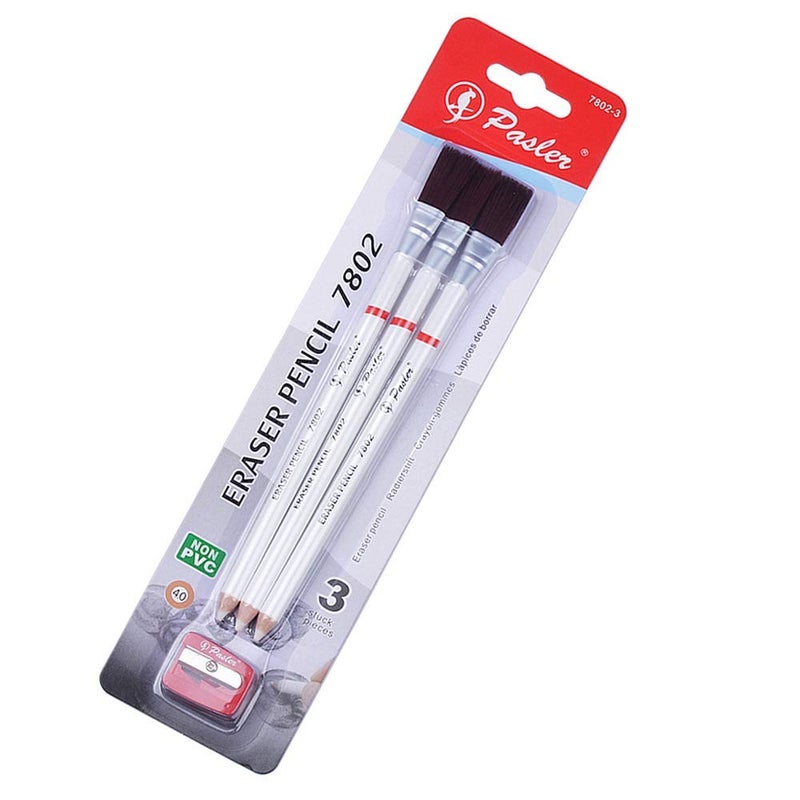 PaslerÂ® Eraser Pencils 7802 Perfection Detail Eraser Pencil with Brush and Sharpener, Perfect for sketches and Coloured Illustrations (4- pack) - Image 2