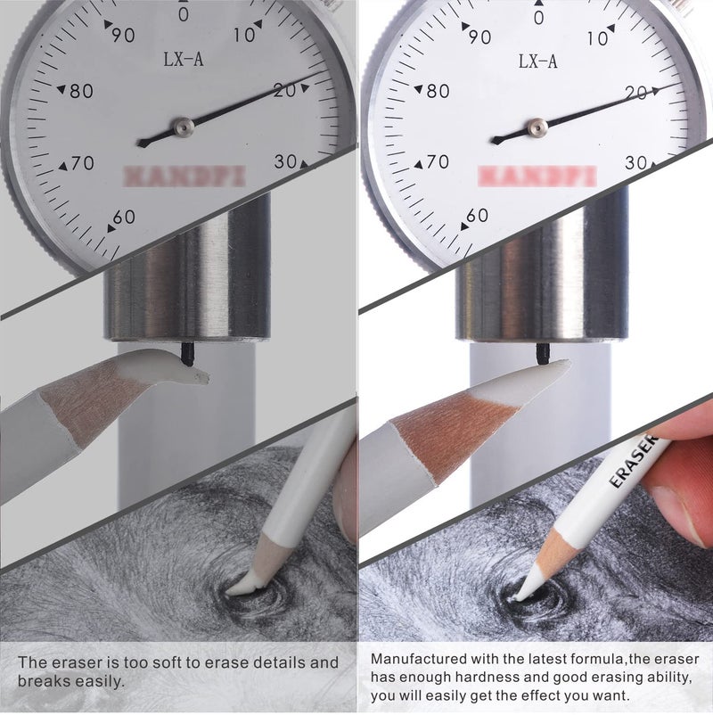 PaslerÂ® Eraser Pencils 7802 Perfection Detail Eraser Pencil with Brush and Sharpener, Perfect for sketches and Coloured Illustrations (4- pack) - Image 5