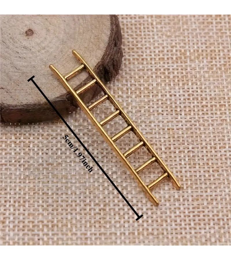 ذهبي 3 قطع سلم مصغر 1 مقياس 12 إكسسوارات بيت الدمى ديكور واقعي - Image 2