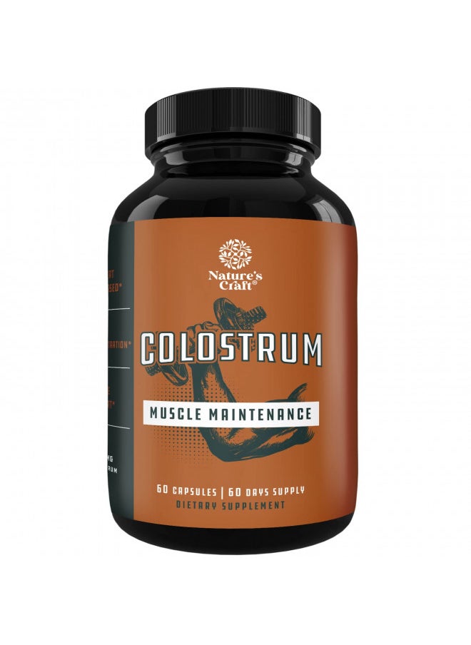 Natures Craft - Bovine Colostrum Capsules with Immunoglobulin G - Colostrum Supplement and Muscle Builder for Gut Health Joint Support Immune Boost Bone Strength and Brain Support Probiotic Supplement - Image 1