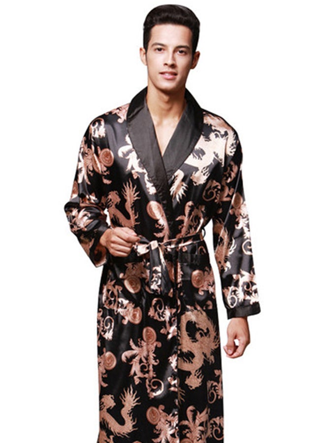 Allover Print Robe Black - Image 1