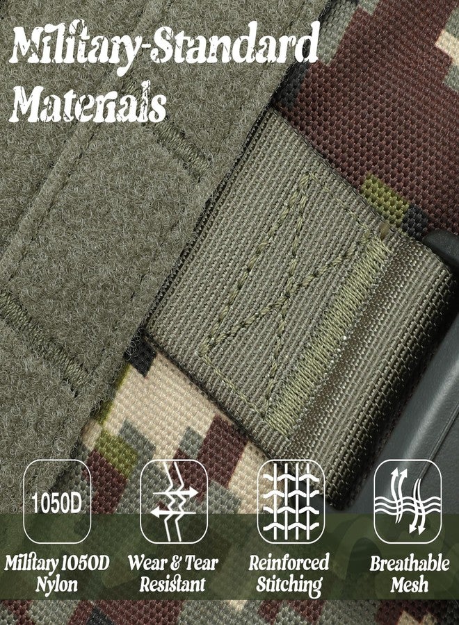 رابيتجو سرج كلاب تكتيكي من رابيت جو، متوسط الحجم، سرج متين للحيوانات الأليفة بمقبض، سترة خدمة مانعة للشد، مناسب للكلاب متوسطة الحجم، سترة عسكرية قابلة للتعديل للكلاب للتدريب والصيد والمشي، بنمط تمويه أخضر، مقاس متوسط - Image 5