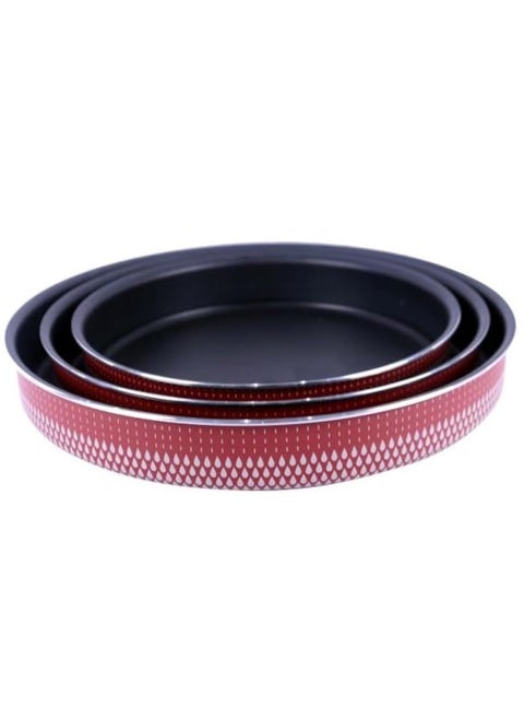Mondial 3 Piece Non Stick Round Oven Tray Set 24cm 26cm 28cm Baking Pan Set with Evenly Heat Distribution
