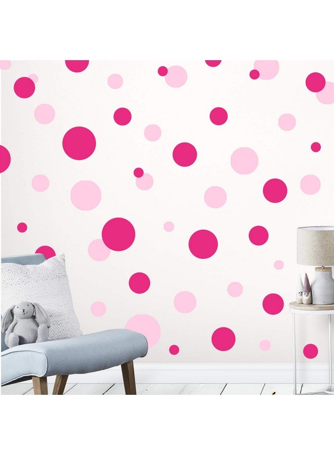 Create-A-Mural Wall Decor Dots, Polka Dot Wall Decals for Girls Room Walls Decor Stickers Bedroom Kids Art (Lt & DK Pink) - Image 1