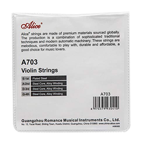Alice Violin String Set E/a/d/g Violin Strings for Size 1/4 1/2 3/4 4/4 Set Ball, Silver (IKN-A703) - Image 2