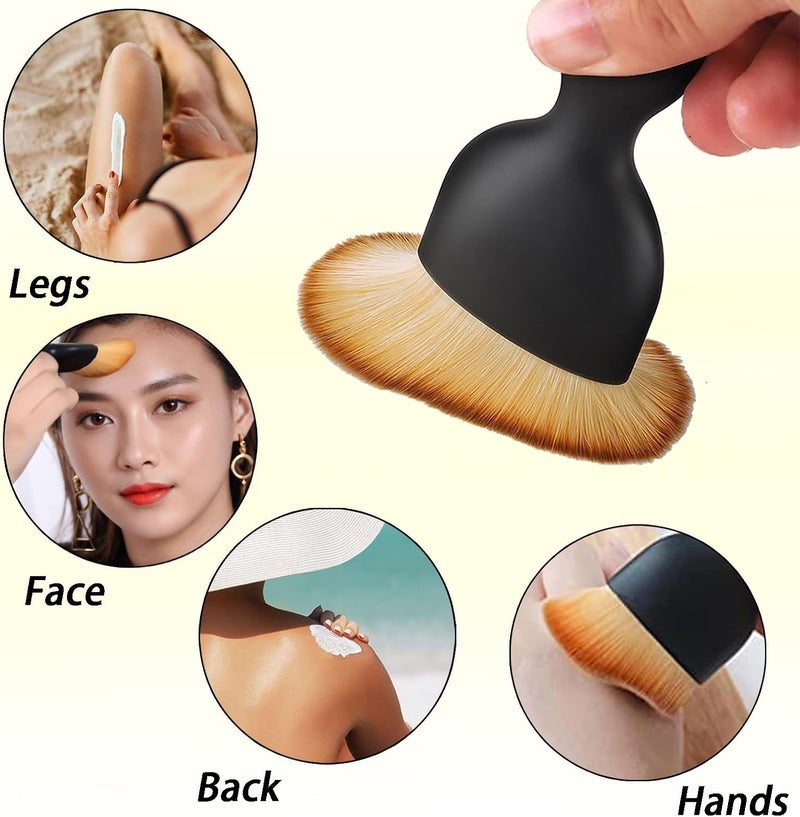 Duomama 2PCS Makeup Brush Set - Soft Dense Foundation & Powder Brushes, Multifunctional Cosmetic Beauty Tools for Blending & Concealer, Curved Design for Face Application & Car Dust Removal - Image 2