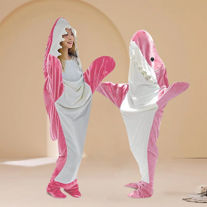 Shark Suit Pajamas For Adults, Super Soft Flannel Hooded, Loose, Can Be Worn Outside, Lazy Tv Home Clothes - Image 4