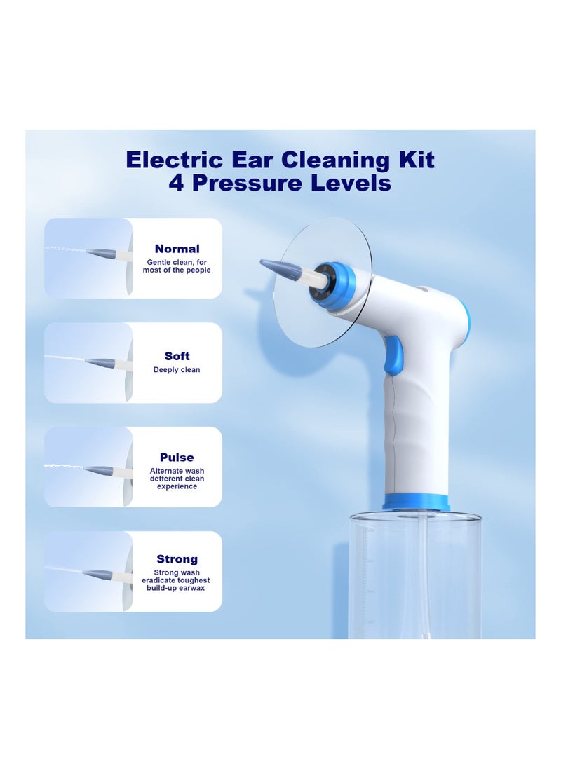 Generic - Electric Ear Wax Removal Kit - Safe and Effective Ear Cleaner with 4 Pressure Settings for Adults and Kids, Complete Ear Cleaning Irrigation System in Blue for Ear Wax Buildup. - Image 1