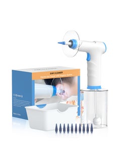 Electric Ear Wax Removal Kit - Safe and Effective Ear Cleaner with 4 Pressure Settings for Adults and Kids, Complete Ear Cleaning Irrigation System in Blue for Ear Wax Buildup.