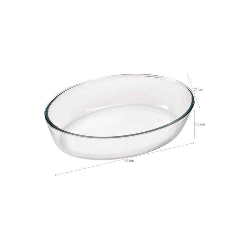 Marinex Small Oval Glass Roaster 2.4L – Clear - Image 1