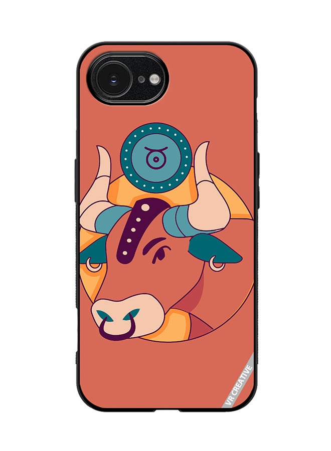 Protective Case Cover For Apple iPhone 16e Ox Zodiac Signs Design Multicolour