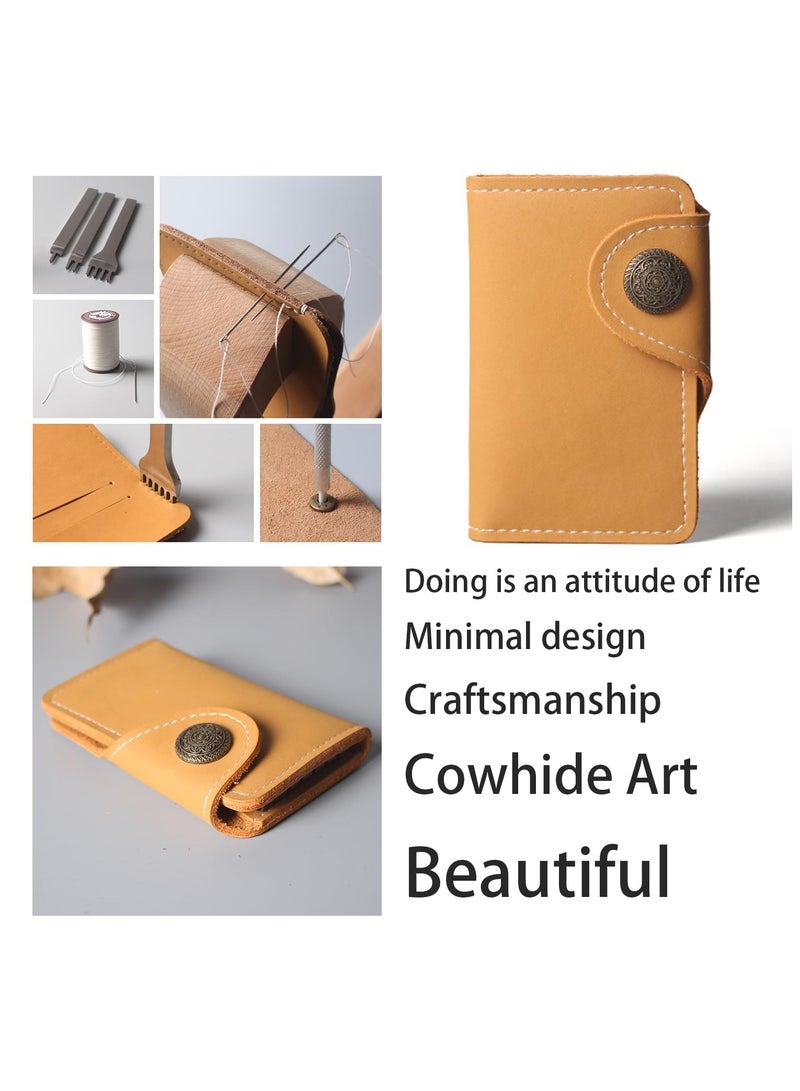 SYOSI Leather Key Case, Snap Closure Two-Ply Cowhide Leather, Leather Keychain Key Wallet Organize Keys, Credit Cards, Banknotes, Mini Unisex Key Case Wallet, Key Holder, Key Case Leather 6 Key Holder - Image 4