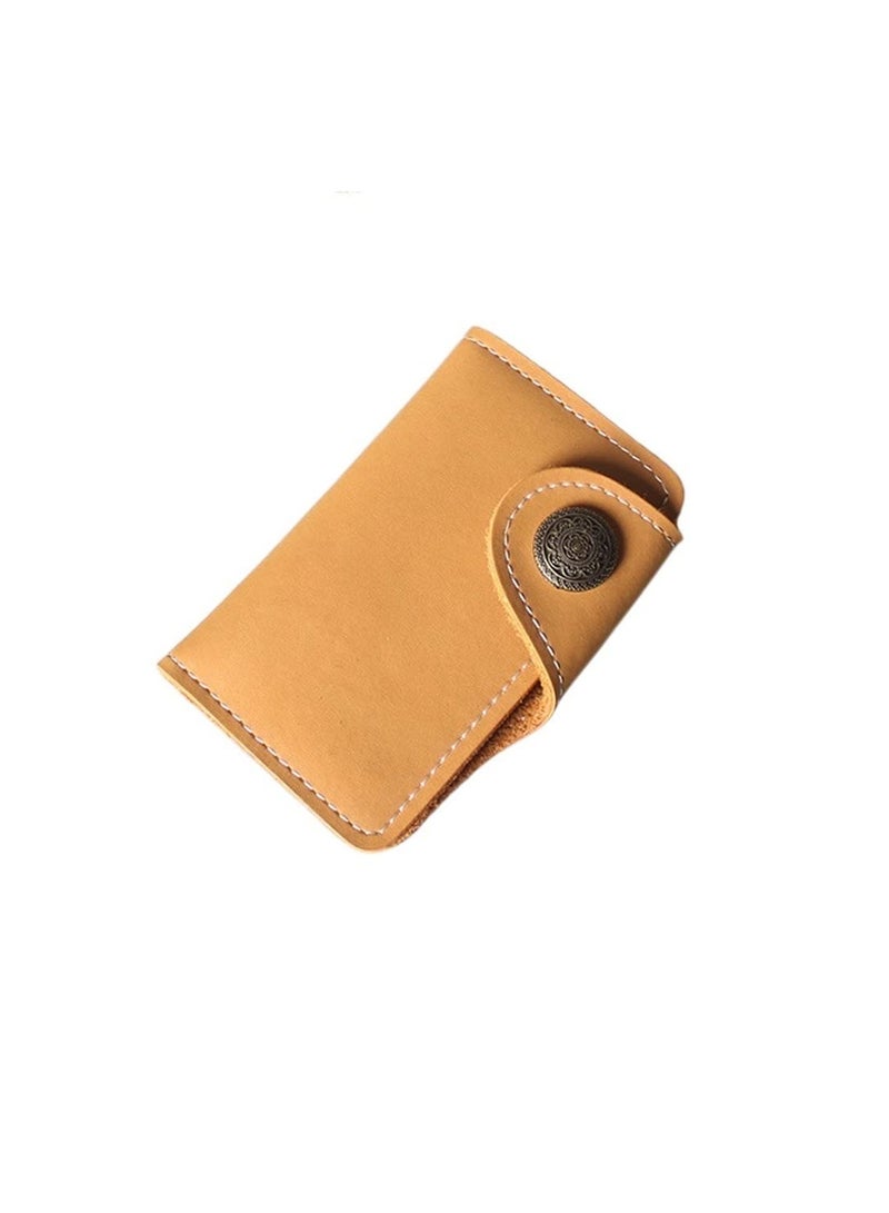 SYOSI Leather Key Case, Snap Closure Two-Ply Cowhide Leather, Leather Keychain Key Wallet Organize Keys, Credit Cards, Banknotes, Mini Unisex Key Case Wallet, Key Holder, Key Case Leather 6 Key Holder - Image 1