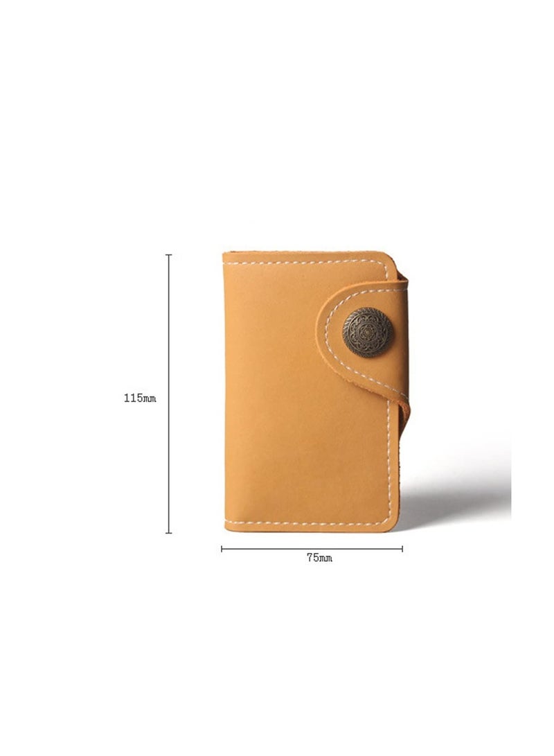 SYOSI Leather Key Case, Snap Closure Two-Ply Cowhide Leather, Leather Keychain Key Wallet Organize Keys, Credit Cards, Banknotes, Mini Unisex Key Case Wallet, Key Holder, Key Case Leather 6 Key Holder - Image 2