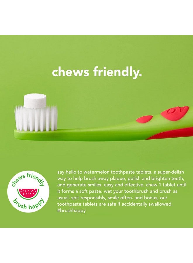 Hello Kids Watermelon Eco Friendly Travel Toothpaste Natural Watermelon Flavor Fluoride Free Plasticfree Tsa Compliant Vegan Sls Free 60 Tablets - Image 2