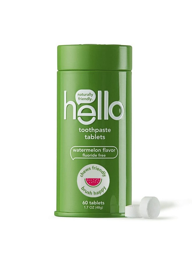 Hello Kids Watermelon Eco Friendly Travel Toothpaste Natural Watermelon Flavor Fluoride Free Plasticfree Tsa Compliant Vegan Sls Free 60 Tablets - Image 1