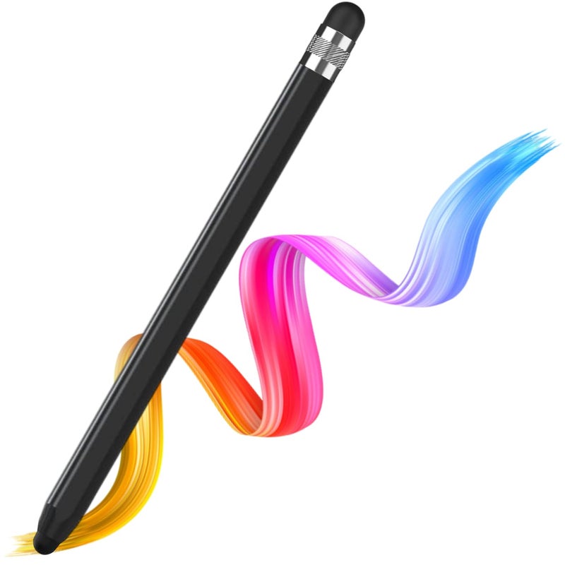Elfora 2 in 1 Tablet Stylus Pen for All Touch Screens Devices | Fine Point Tip | High Sensitivity & Precision Capacitive Pen with Compatible for iOS, Android, and Windows – Black - Image 1