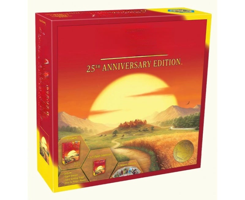 Catan 25th Anniversary Edition Board Game - Iridescent Wood Pieces for 3-6 Players Exploration - Image 1