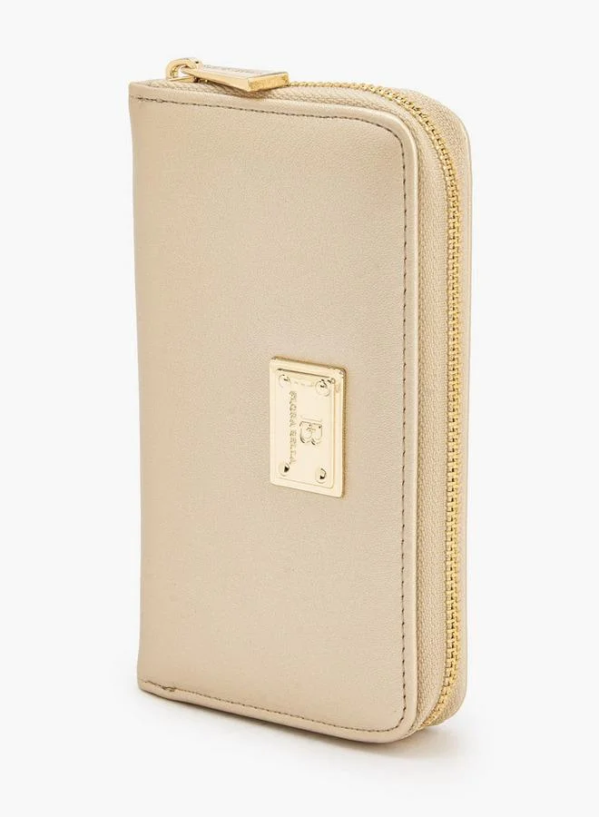 Flora Bella By Shoexpress GOLD Logo Accent Zip Around Wallet for Women | Best Price UAE