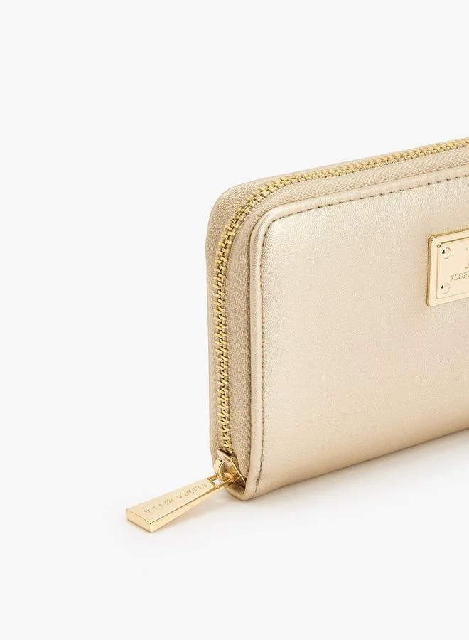 Flora Bella By Shoexpress GOLD Logo Accent Zip Around Wallet for Women | Best Price UAE