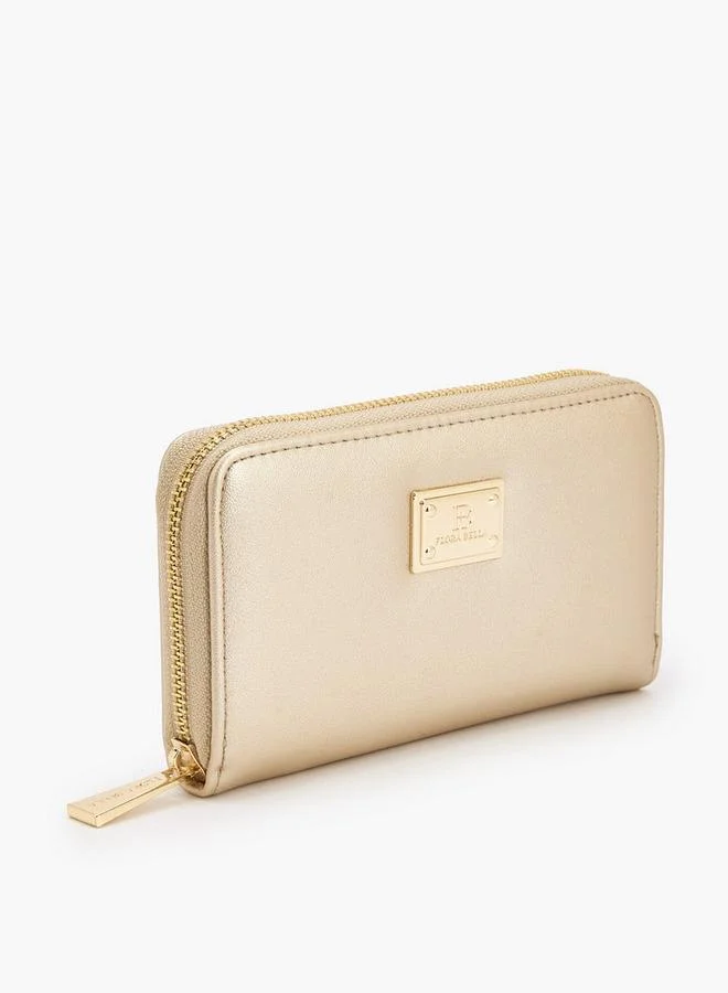 Flora Bella By Shoexpress GOLD Logo Accent Zip Around Wallet for Women | Best Price UAE