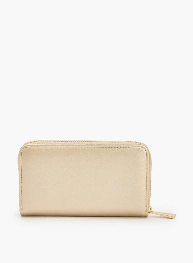Flora Bella By Shoexpress GOLD Logo Accent Zip Around Wallet for Women | Best Price UAE
