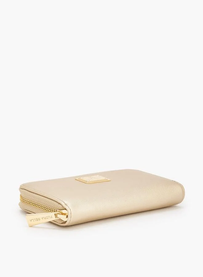 Flora Bella By Shoexpress GOLD Logo Accent Zip Around Wallet for Women | Best Price UAE