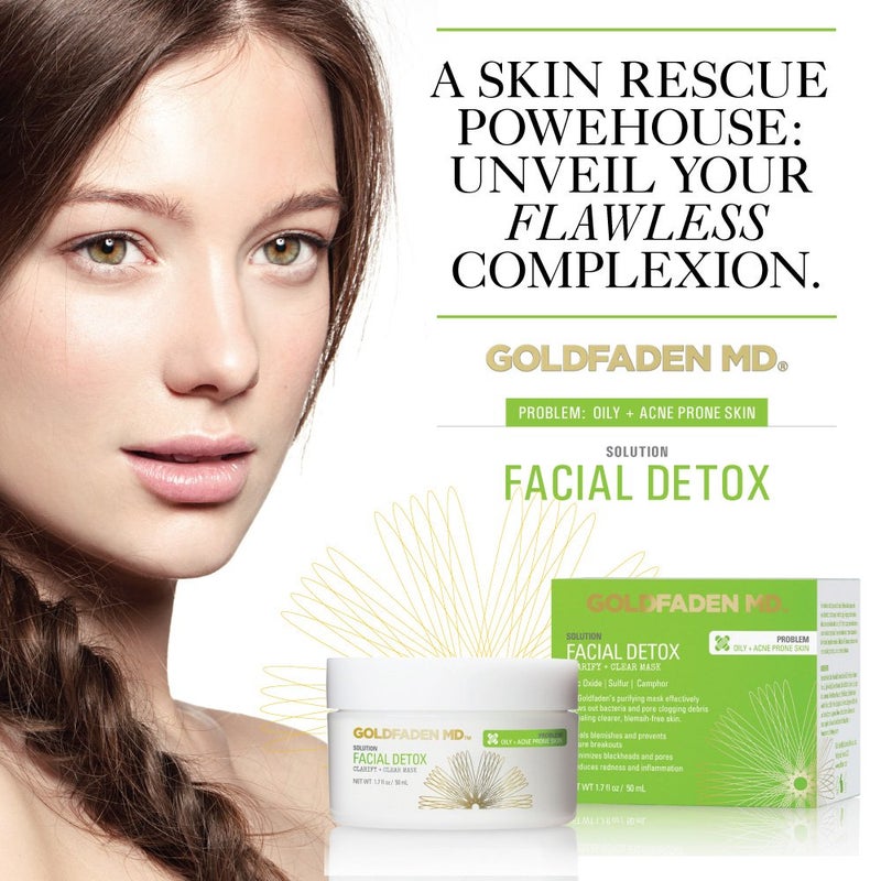 GOLDFADEN MD Facial Detox Mask Clarifying Face Mask w/Zinc Oxide, Sulfur, Salicylic Acid & Grapefruit Purifying Deep Clean Minimizes the Appearance of Redness, Blackheads & Pores 1.7 ï¬‚ oz - Image 2