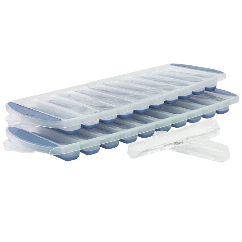 Home Basics Home Basics UltraSlim Plastic Pop Pack of 2 Blue Ice Cube Tray One Size 