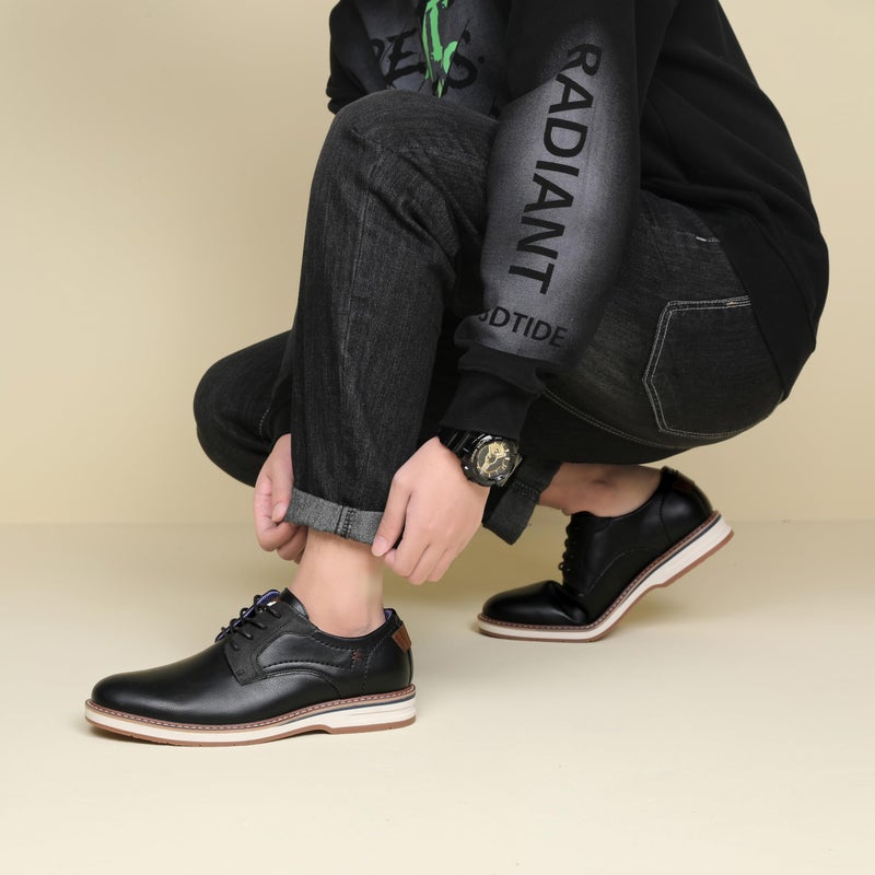 DECARSDZ Mens Dress Casual Oxford Shoes Business Formal Shoe Use for Business Social Gatherings Wedding Travel Black - Image 2