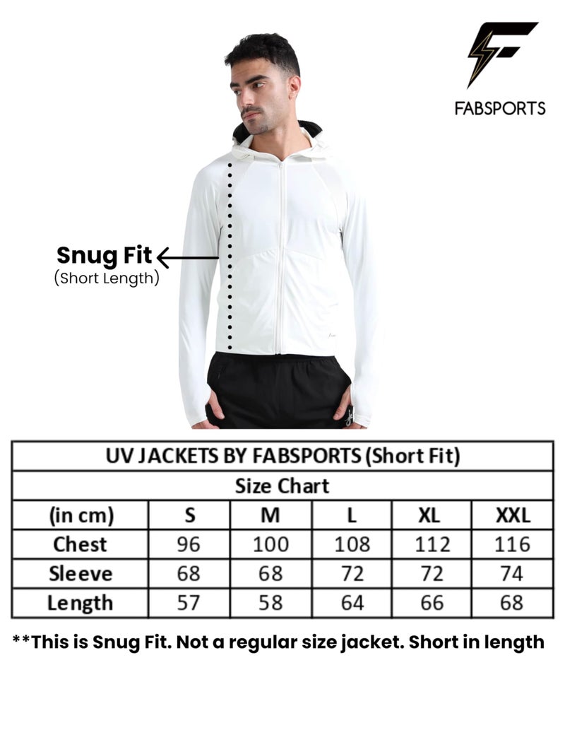 FABSPORTS Men's UPF 50+ Sun Protection Jacket – Lightweight, Full Zip Summer Hoodie with Detachable Hood, Quick-Dry Fabric & Pockets, Ideal for Outdoor Use - Image 2